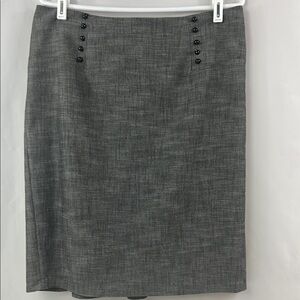 AGB Gray Knee-Length Career Pencil Skirt with Pleats‎ & Fan Tail Size 10